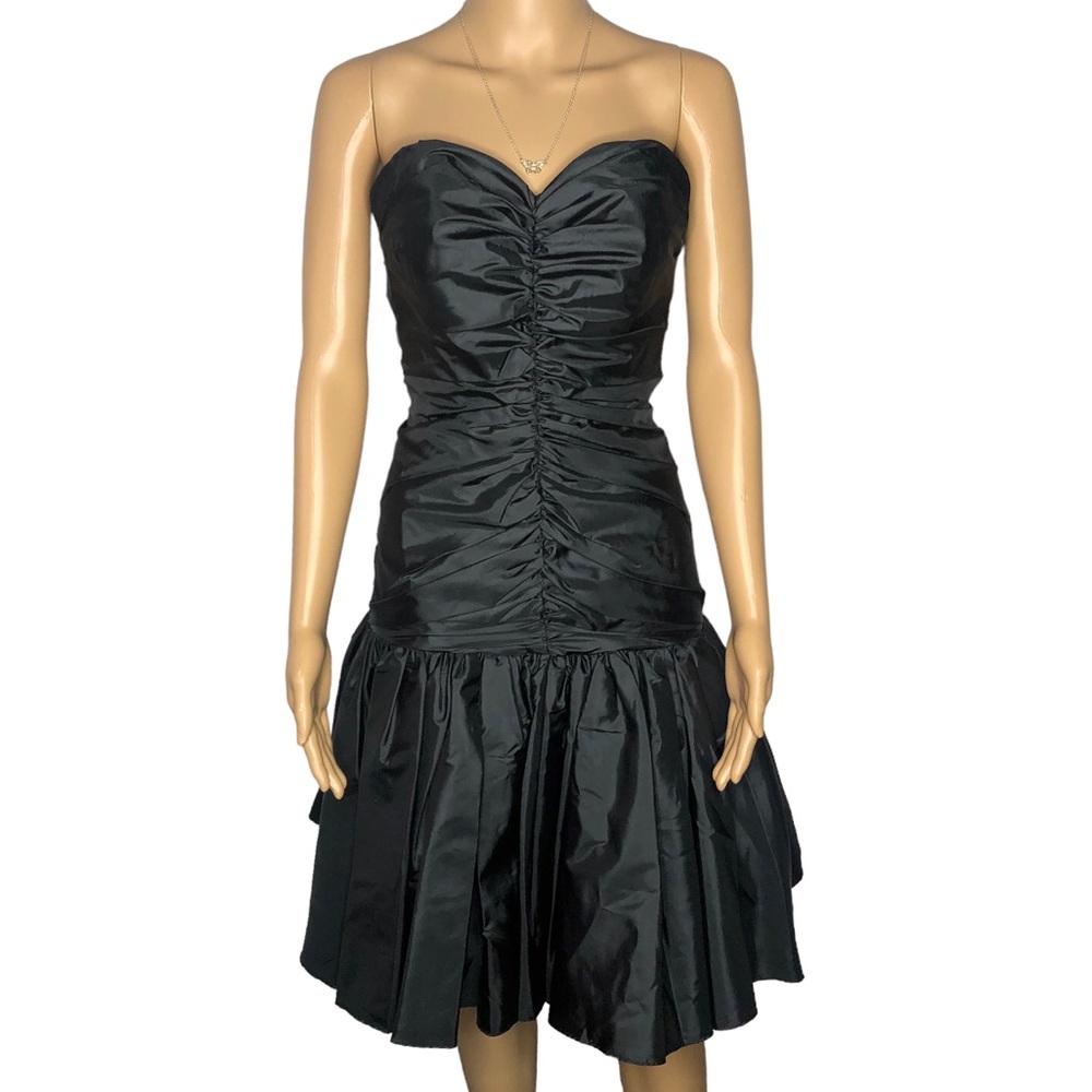 Vintage Black Strapless Pinup Prom Party Dress